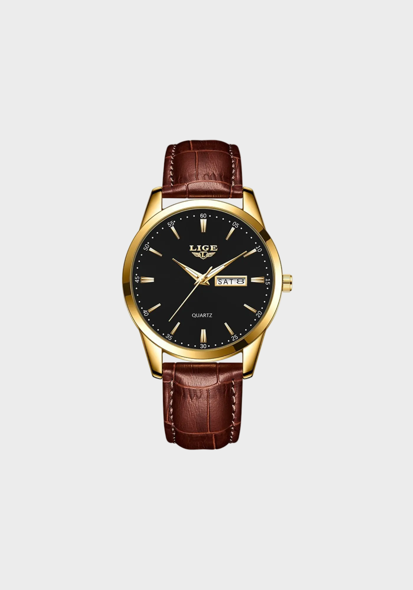 Relógio Clássico em Couro